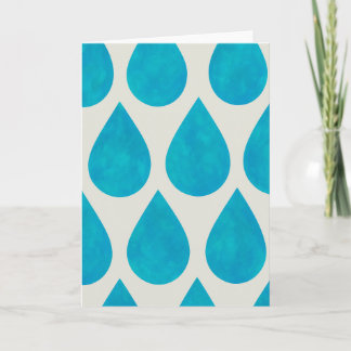 Raindrops/Teardrops Pattern Watercolor Greeting Card
