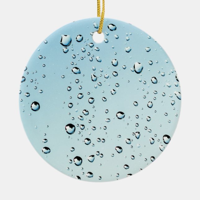 Raindrops Texture Ceramic Tree Decoration (Front)