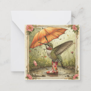 Raindrops & Warm Wishes: Sweet Hummingbird Card