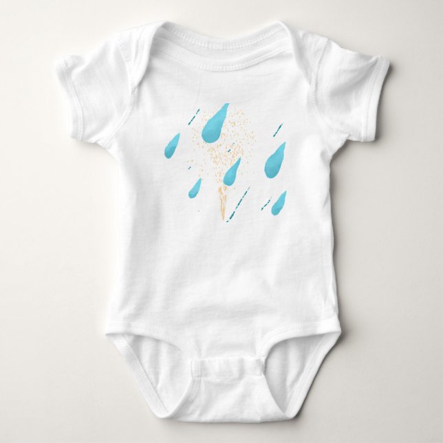  Raindrops Weather Baby Bodysuit (Front)