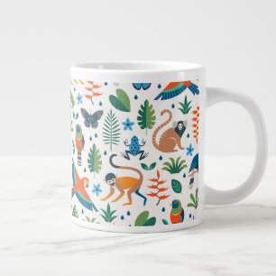 Rainforest Animal Pattern Large Coffee Mug