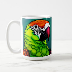 Rainforest Beauty: Exotic Wild Parrot Coffee Mug