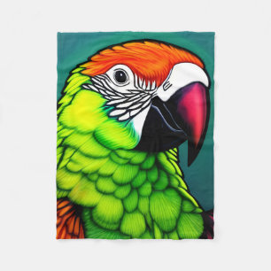 Rainforest Beauty:  Exotic Wild Parrot Fleece Blanket
