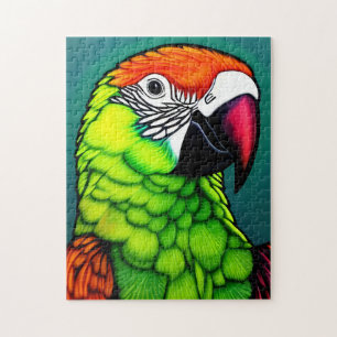 Rainforest Beauty: Exotic Wild Parrot Jigsaw Puzzle
