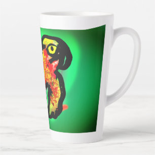 Rainforest chameleon art latte mug