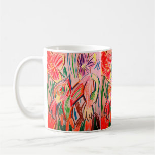 Rainforest chameleon drawing coffee mug