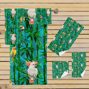 Rainforest Dreams Tropical Bamboo Birds Bath Towel Set