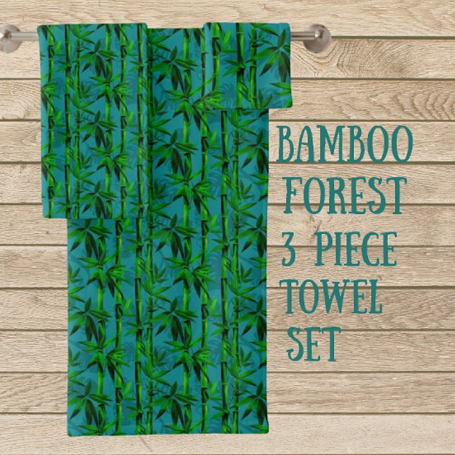 Rainforest Dreams Tropical Bamboo Forest Bath Towel Set (Dreamy bath towel set)