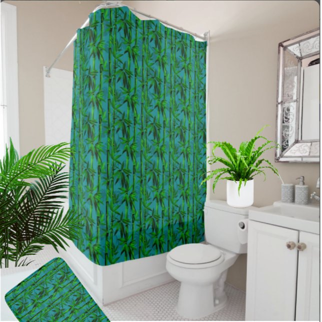 Rainforest Dreams Tropical Bamboo Forest  Shower Curtain (Shower in a lush bamboo forest!)