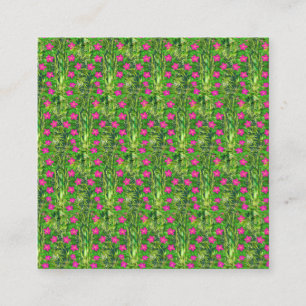 Rainforest Dreams Tropical Philodendron Bamboo Square Business Card