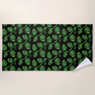 Rainforest Dreams Tropical Philodendron Vine Beach Towel