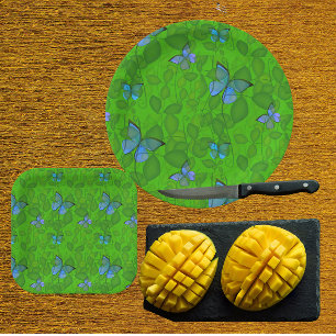 Rainforest Dreams Tropical Vines Butterflies Paper Plate