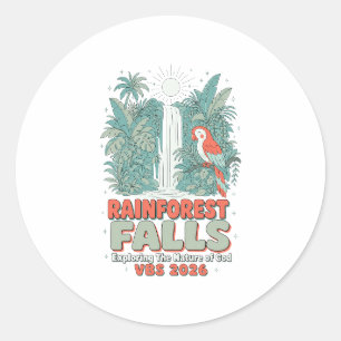 Rainforest Falls VBS 2026 Exploring The Nature of Classic Round Sticker