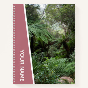 Rainforest Ferns Trees Palms, Australia, Rose Gold Notebook