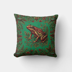 Rainforest Frog Centred Throw Pillow