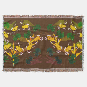 Rainforest Frogs Throw Blanket
