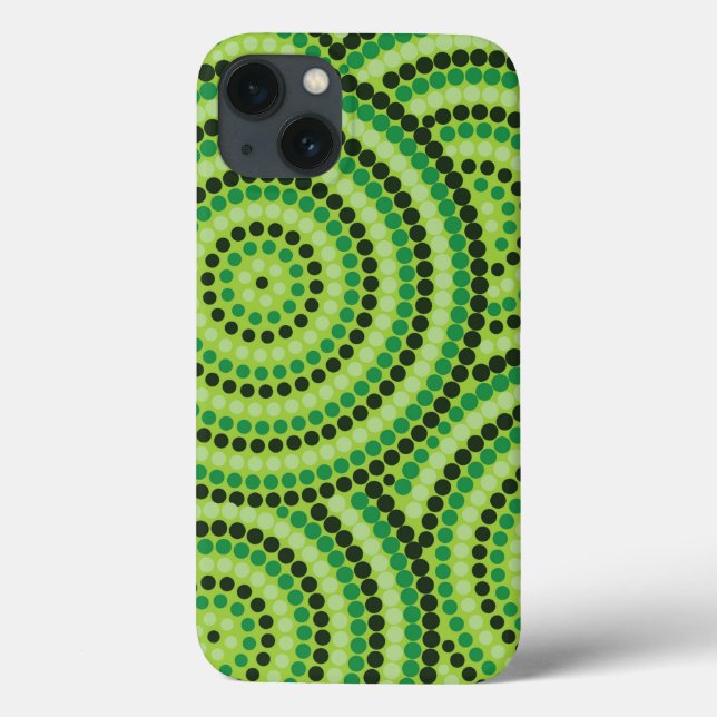 Rainforest Green aboriginal dot painting! Case-Mate iPhone Case (Back)