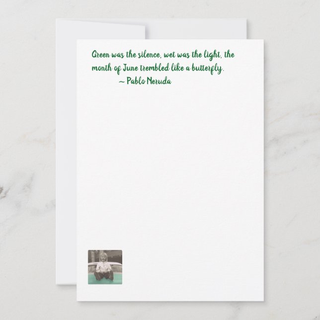 Rainforest poetry card (Back)