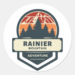 Rainier mountain peak climbing and hiking T-shirt Classic Round Sticker