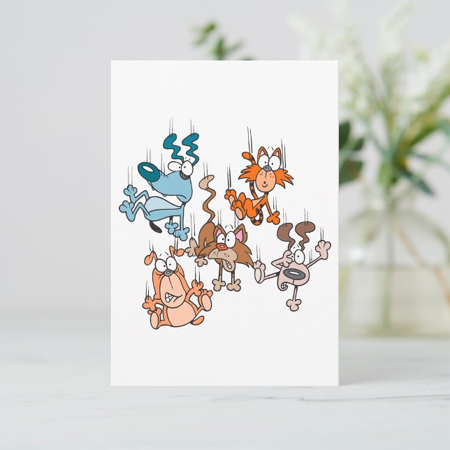Raining Cats and Dogs Funny Pets Storm Invitation (Creator Uploaded)
