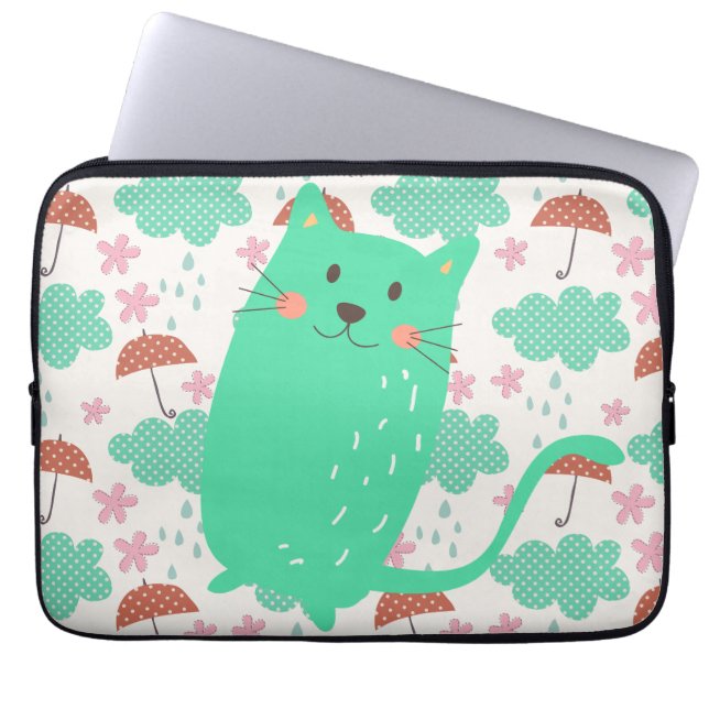 Raining Cats Laptop Sleeve (Front)