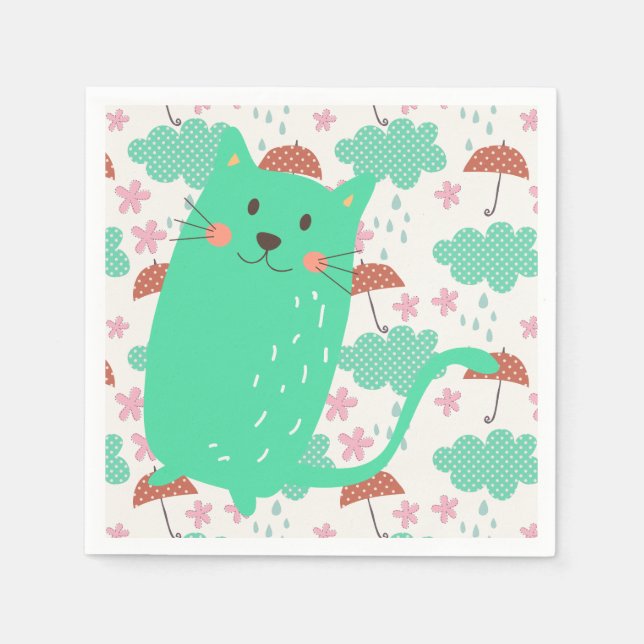 Raining Cats Napkin (Front)