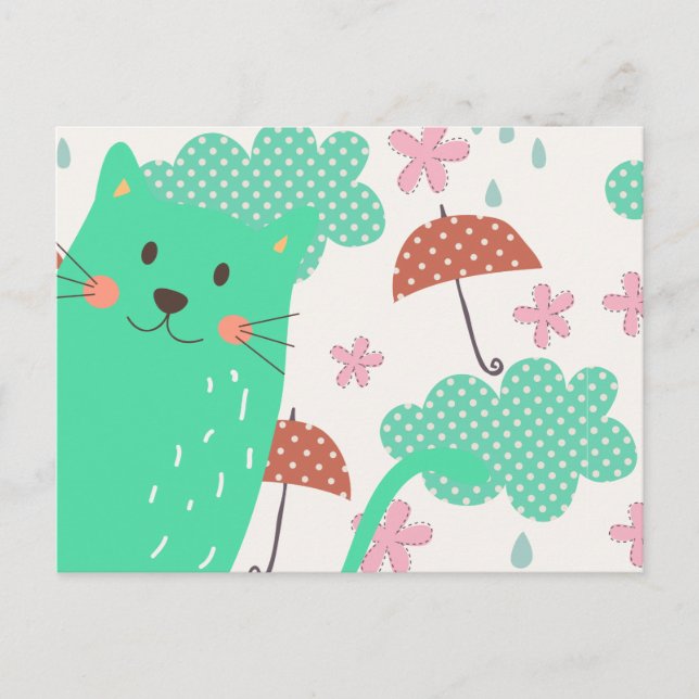 Raining Cats Postcard (Front)