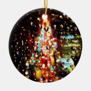 Raining City Lights Holiday Ceramic Tree Decoration