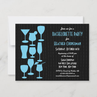 Raining Cocktails Bachelorette Party Invitation