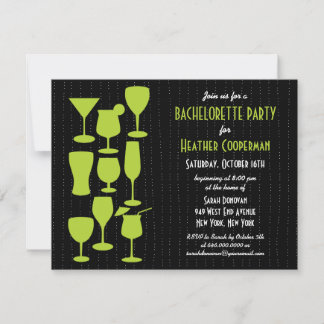 Raining Cocktails Bachelorette Party Invitation