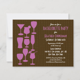 Raining Cocktails Bachelorette Party Invitation
