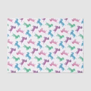 Raining Dachshunds Cute Pastel Coloured Doxies Tissue Paper
