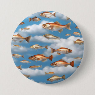 Raining Fish 7.5 Cm Round Badge
