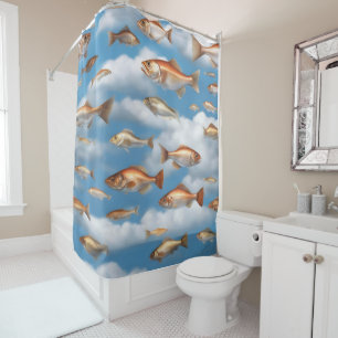 Raining Fish Shower Curtain
