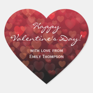 Raining Hearts Valentines Day Heart Sticker