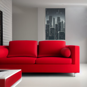 Raining in the City AI Art Poster