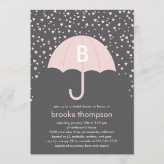 Raining Love Bridal Shower Invitation (Pink)