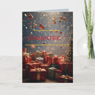 RAINING LOVE DAUGHTER CHRISTMAS CARD