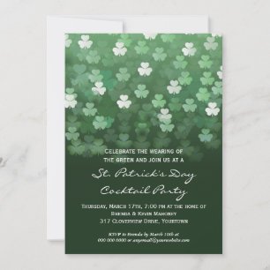 Raining Shamrocks St Patricks Day Party Invitation