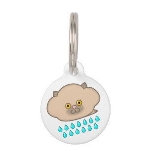 Raining Siamese Cat Pet Tag