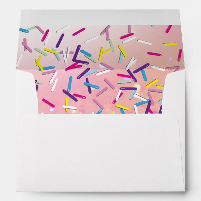 Raining Sprinkles Candy Land Sweets Party Envelopes (Back (Bottom))