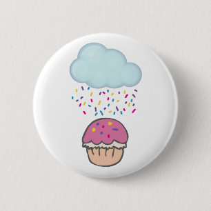 Raining Sprinkles on Cupcake 6 Cm Round Badge