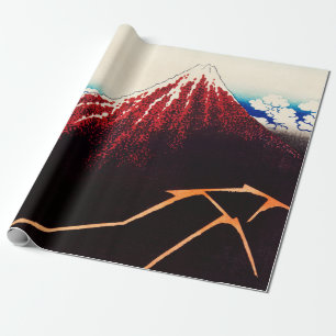 Rainstorm Beneath the Summit by Katsushika Hokusai Wrapping Paper