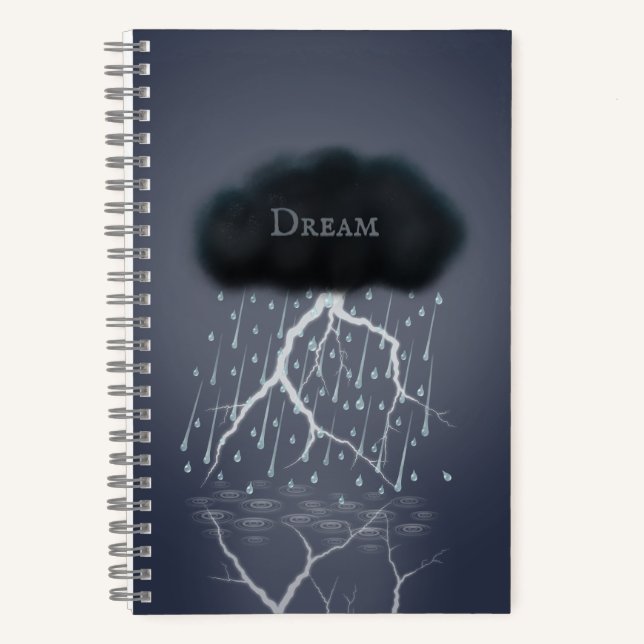 Rainstorm in Surreal Dream World Personalised Notebook (Front)
