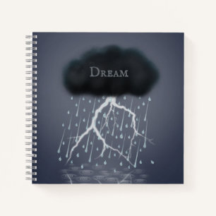 Rainstorm in Surreal Dream World Personalized Notebook