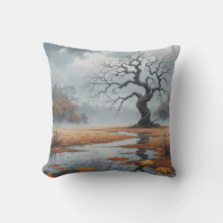 Rainy Autumn Tree Mood Pillow