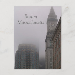 rainy Boston Massachusetts Postcard