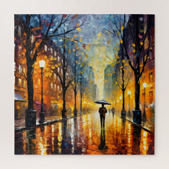 Rainy City Impressionism Jigsaw Puzzle (Vertical)