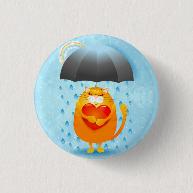 Rainy Day 3 Cm Round Badge (Front)