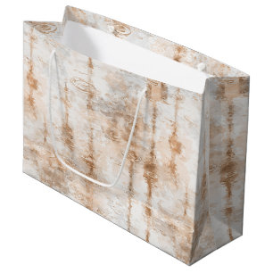 Rainy Day Abstract in shades of cocoa ivory cream Large Gift Bag